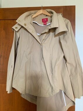 CM Beige Utility Jacket for Women - Lightweight High-Low Hem